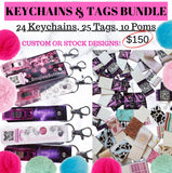 PROMO Wholesale BUNDLE w/ 24 Mini Swaggy Grabber Keychains, 25 Swaggy Tags, & 10 Pom Poms. Choose Custom or Stock Colors (save $170!)